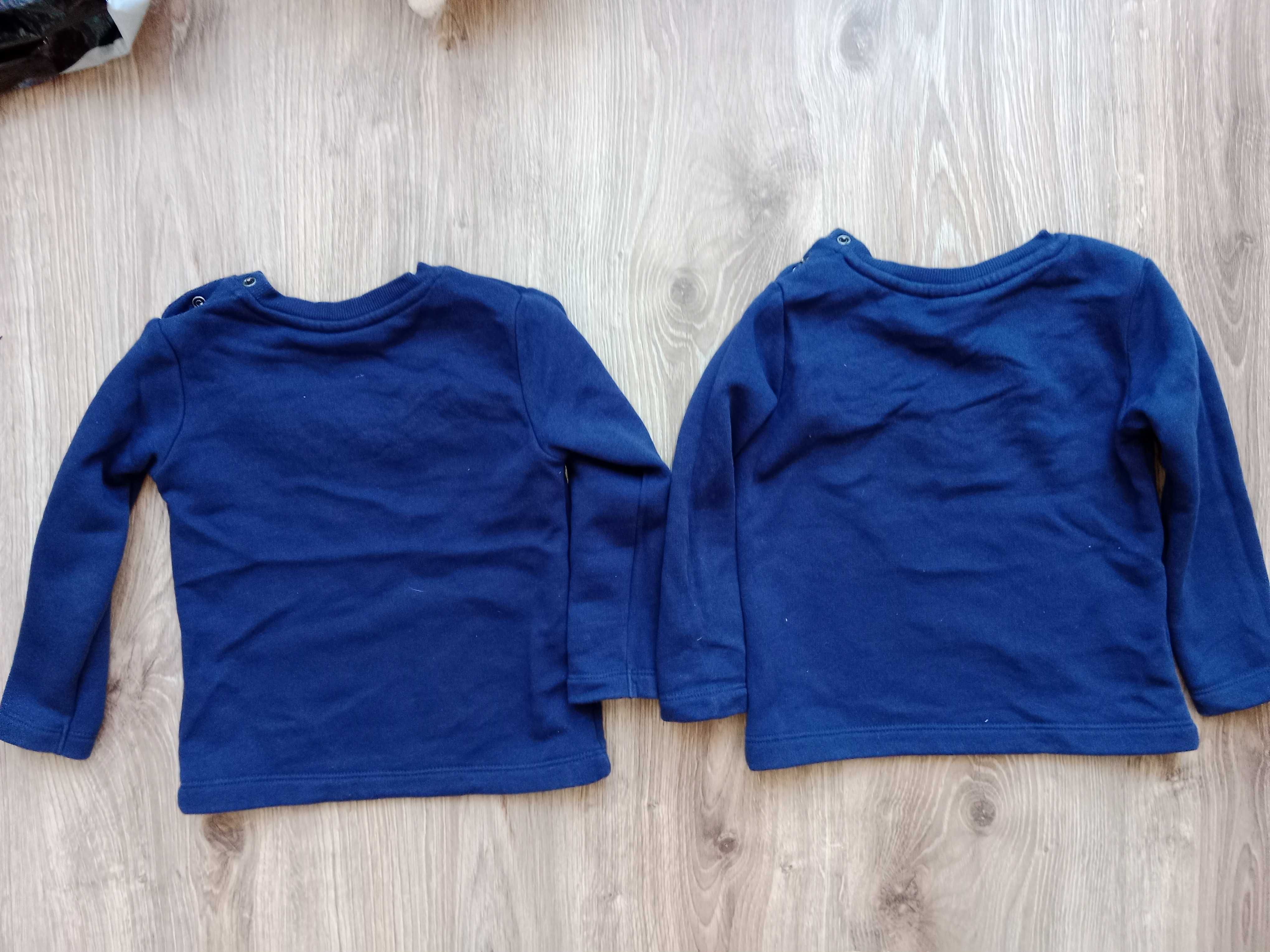 2 ciepłe bluzy koszulki polarowe dziewczynka 86/92