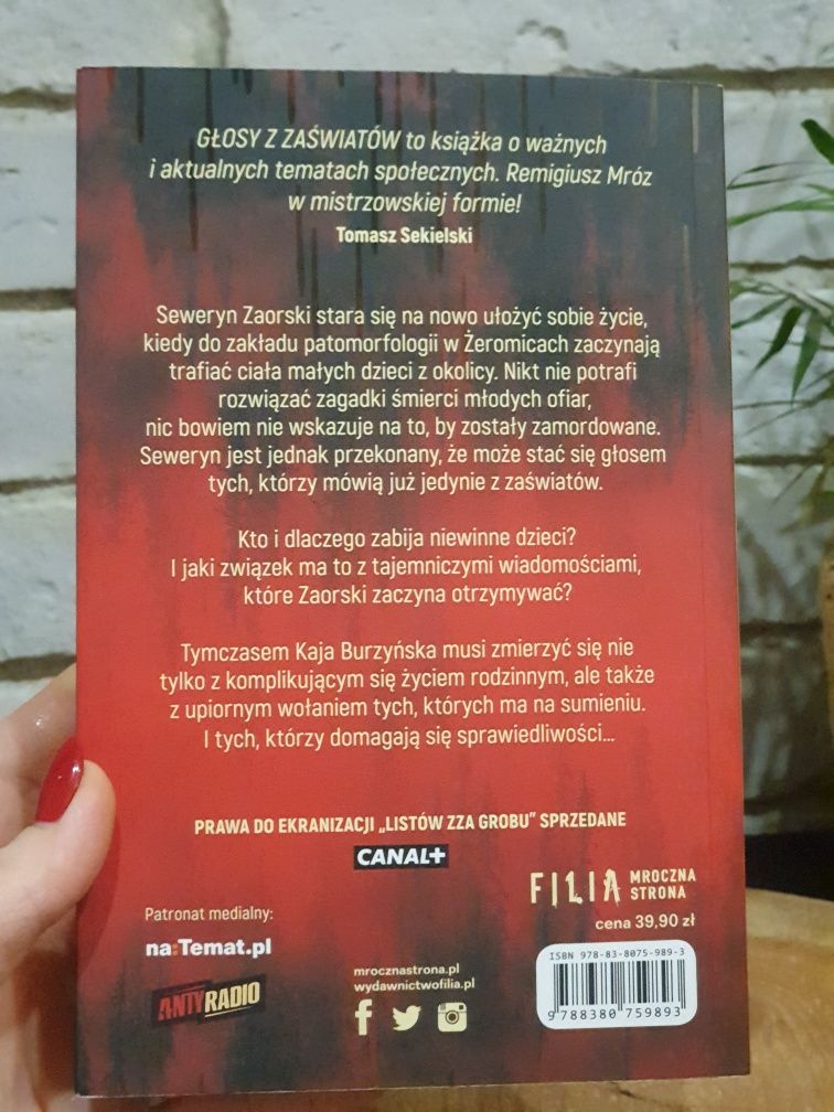 Książka Głosy z zaświatów Remigiusz Mróz / kryminał Seweryn Zaorski