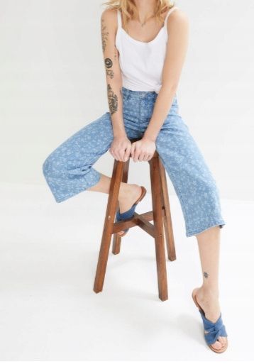 B.P.C jeansy 3/4 w kwiaty ^42