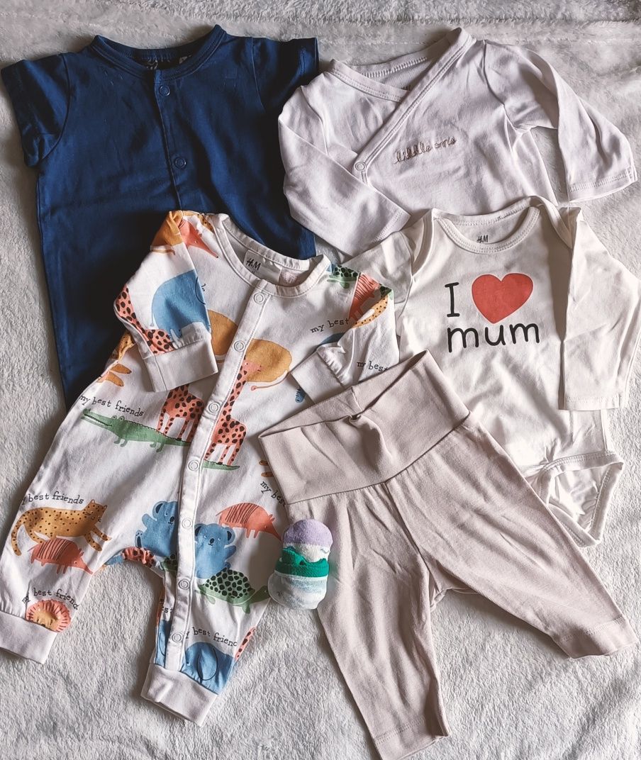 Paka ubranek niemowlęcych r. 56 H&M