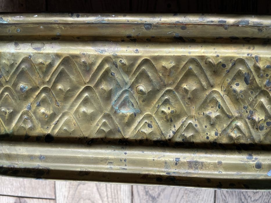 Stary kwietnik donica rynienka z mosiądzu