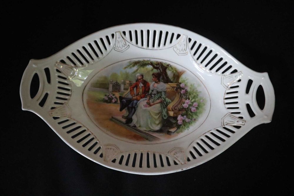 Patera ażurowa scena sielska stara porcelana bavaria B081432