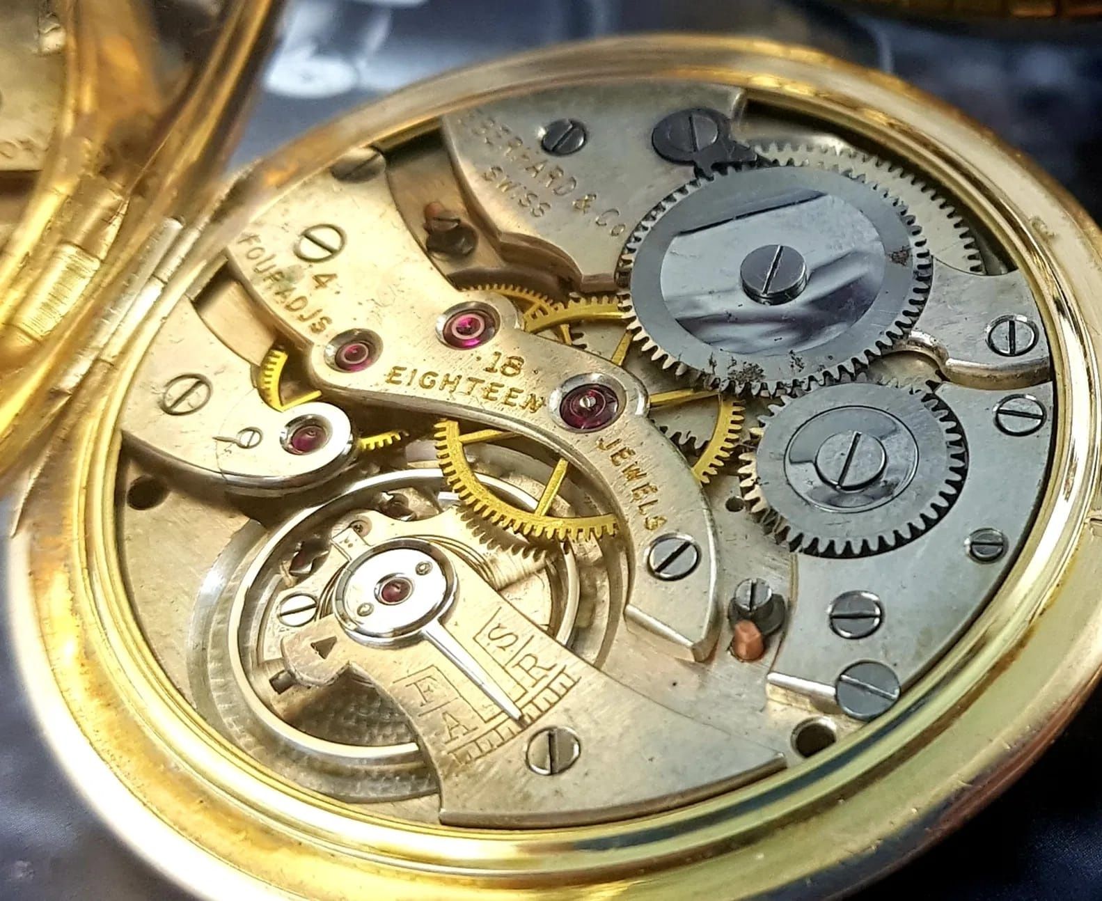 Zegarek kieszonkowy Eberhard złoto 14k , unikat  ultra slim Chronometr