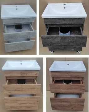Нова тумба в комплекті з раковиною (умивальником). Кольоровий корпус.