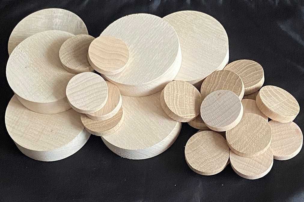 Plastry Drewniane  krążki drewniane toczone komplet30 szt