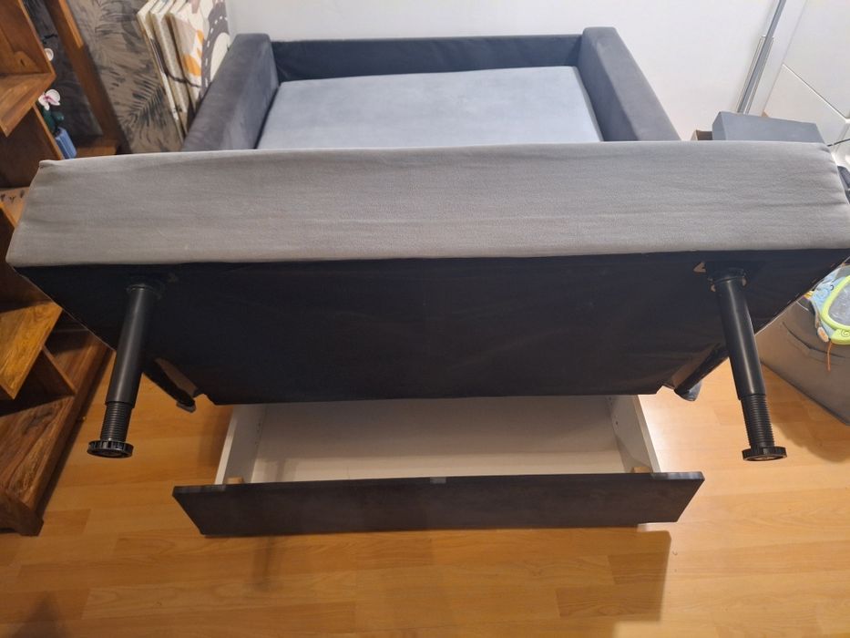 Sofa amerykańska rozkładana szara