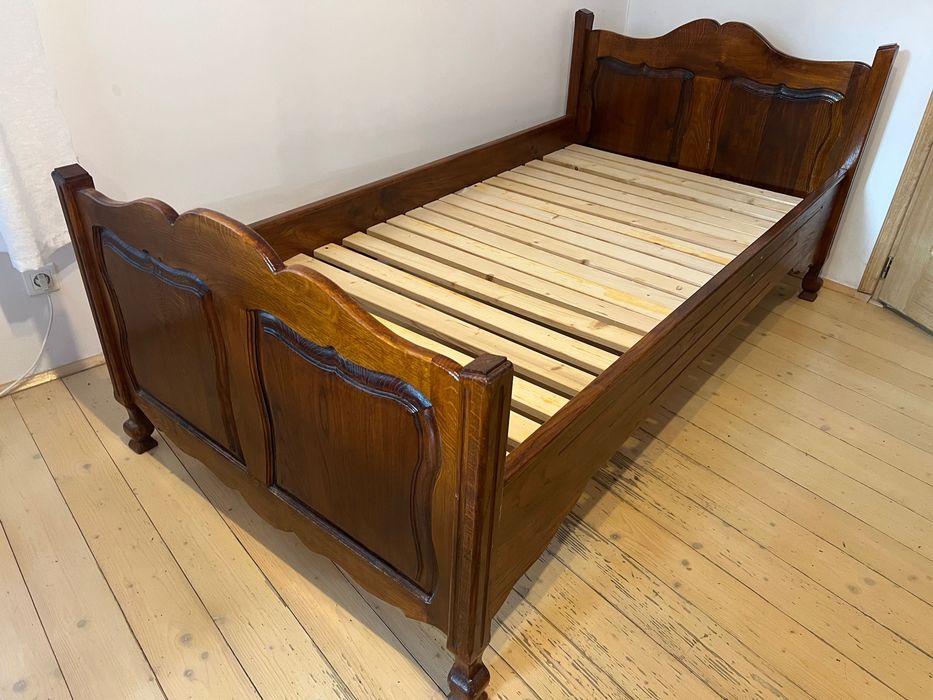 ręcznie robione dębowe łóżko 110x208