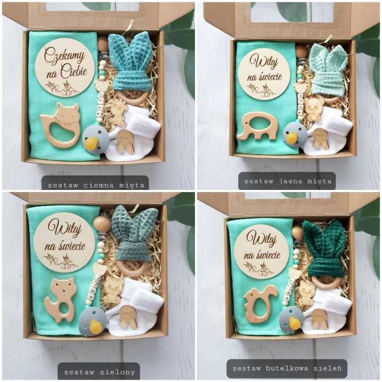 Prezent dla niemowlaka Gift Box Baby wafel zawieszka