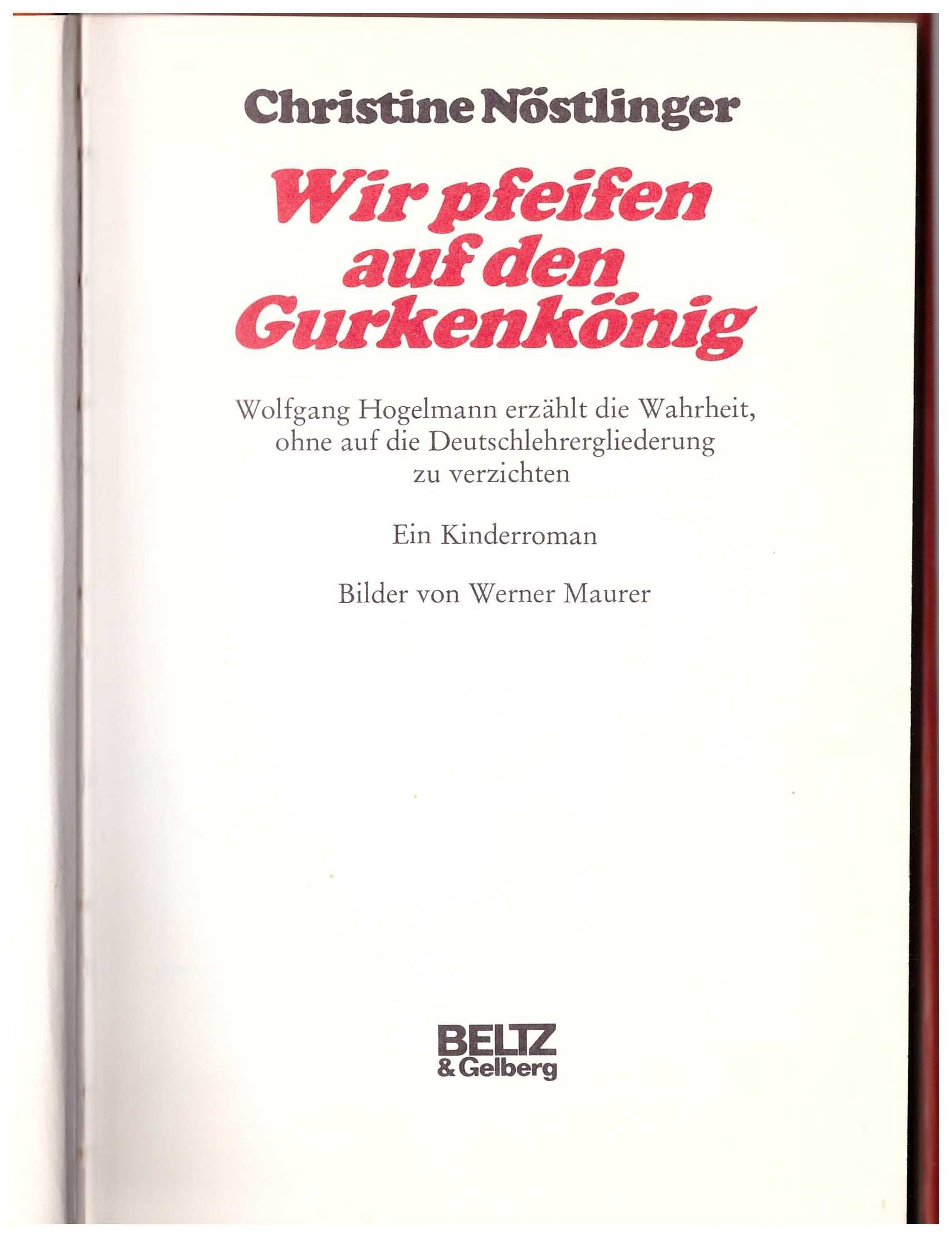 Książka niemiecka  Wir pfeifen auf den Gurkenkönig (niemiecki)