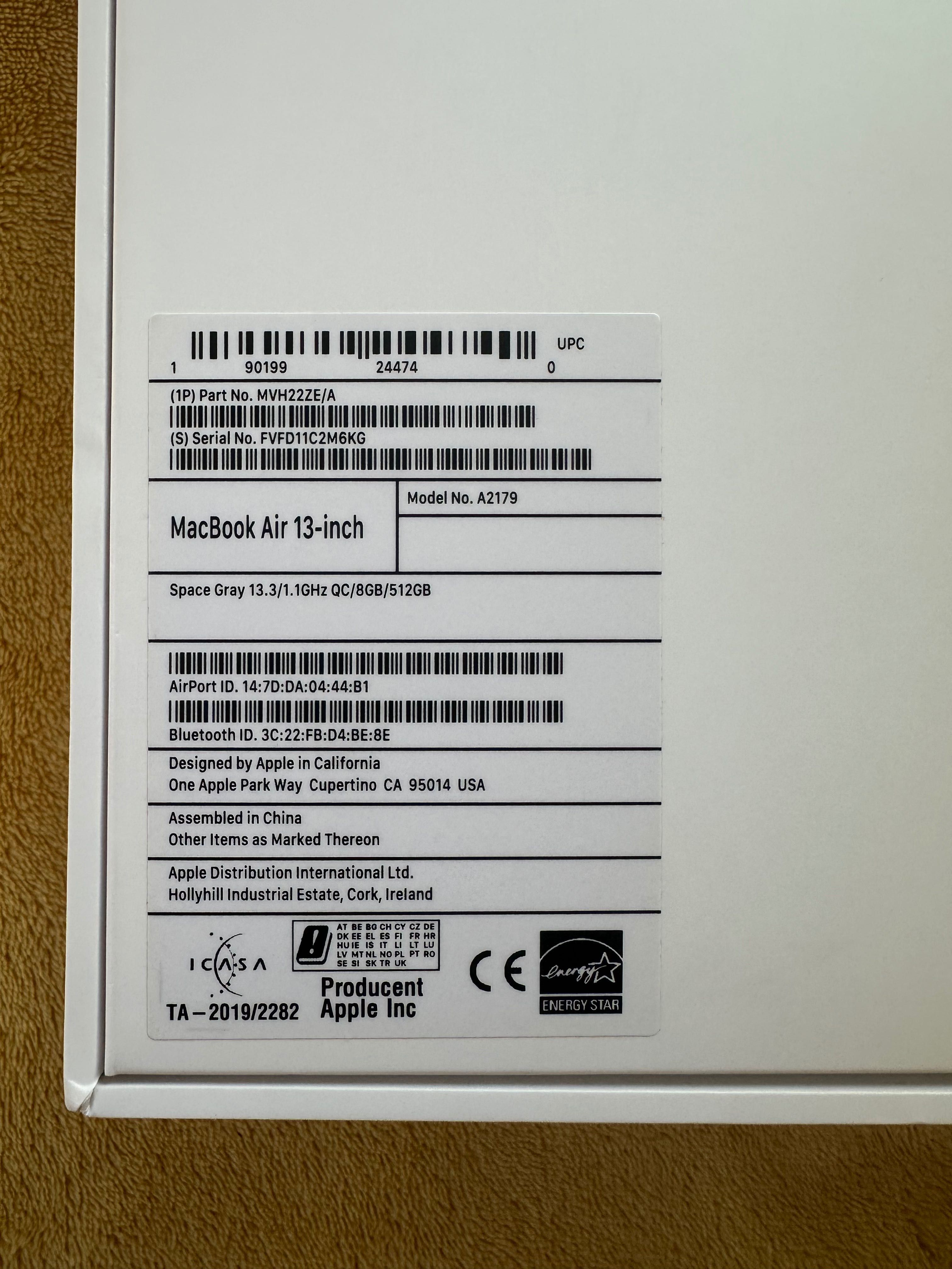 MacBook Air 2020 13'3 | 8 GB RAM | 512 GB SSD | Intel Core i5