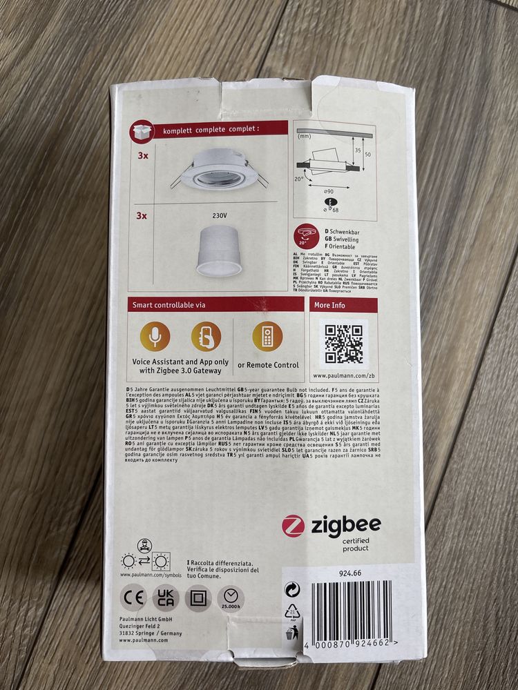 Oprawa oświetleniowa wpuszczana LED - Paulmann 924.66 - Smart, zigbee