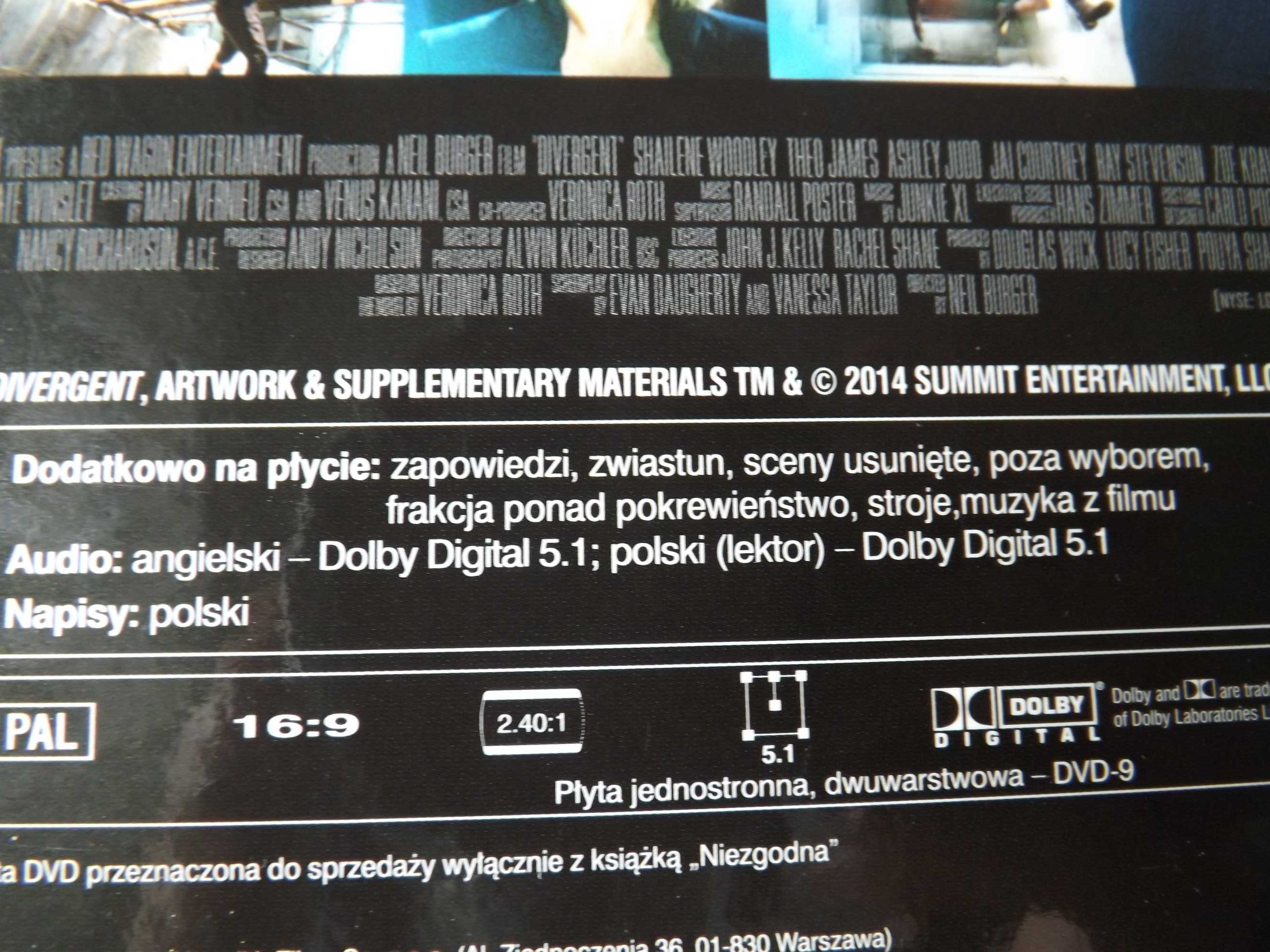 Niezgodna, Wierna zbuntowana dvd filmy