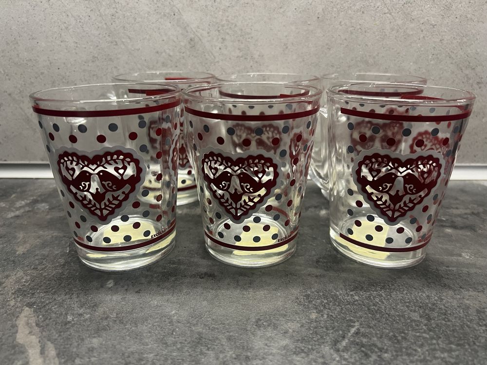 Excelsa Tirol Szklanki serca love 6 szt/ 260 ml