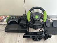 Xbox 360 zestaw (konsola,kinect,kierownica,pad,gry)