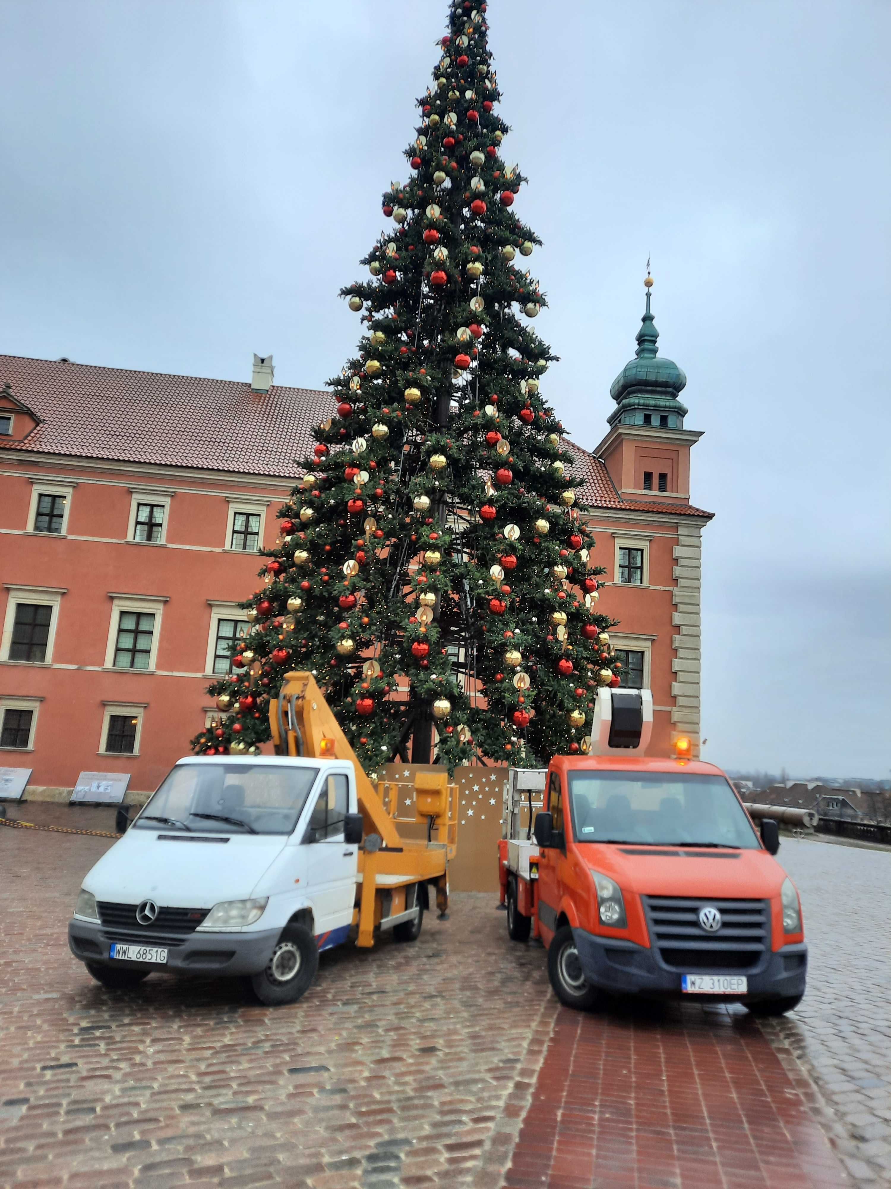 Podnośnik koszowy Warszawa, zwyżka, dźwig, wycinka drzew, wymiana lamp