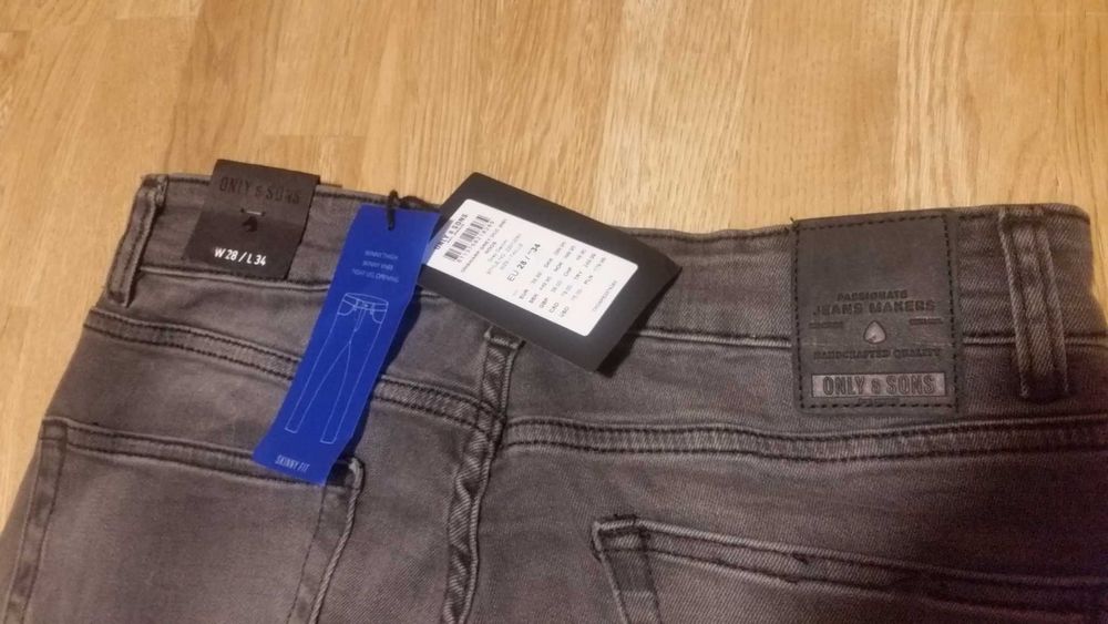 Gosling Ryan 80/107 cm Only&Sons SLIM szare W29 L32 skinny rurki w30