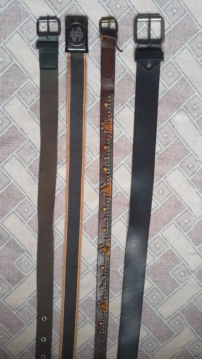 Ремені поясні. Шкіра та тканина.