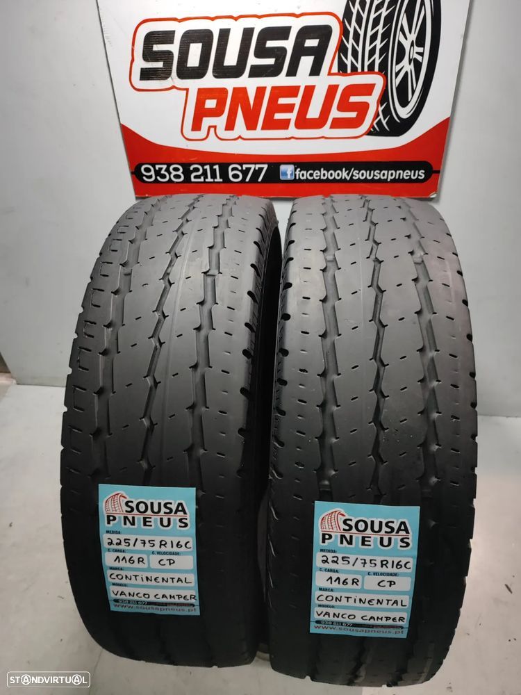 2 pneus semi novos 225-75r16c camping - oferta dos portes 110 EUROS