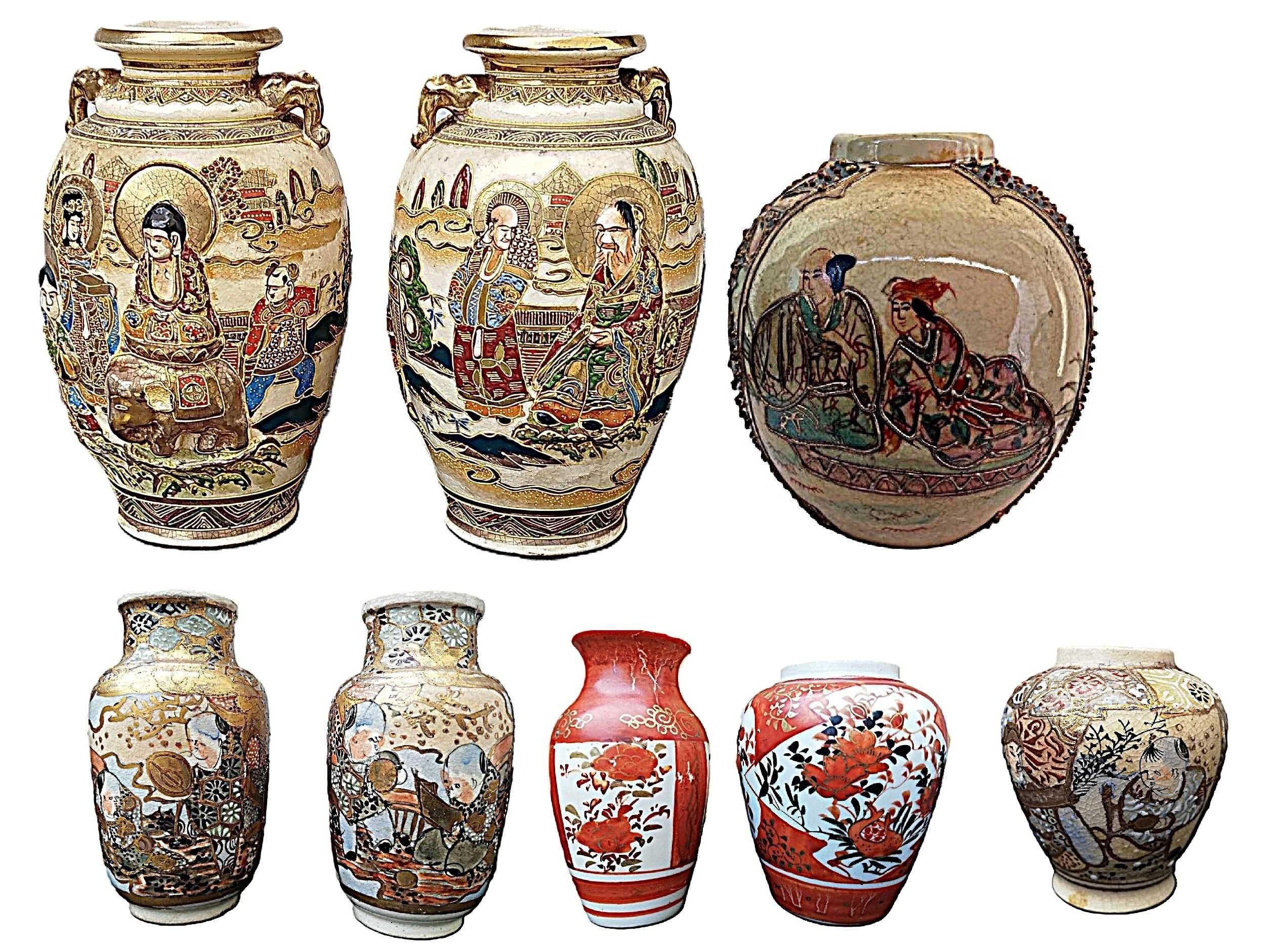 8 Vasos em Porcelana Satsuma – Japão - 1930's: