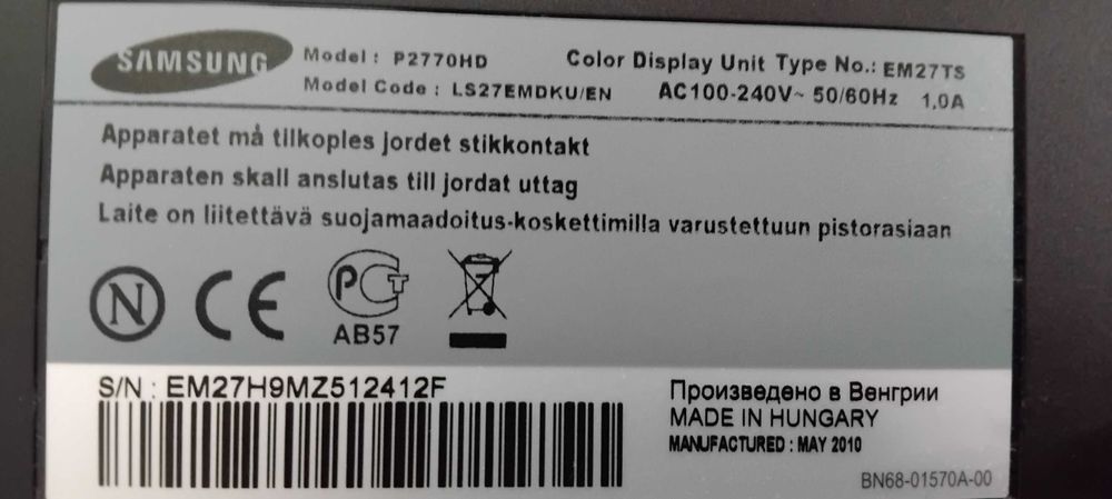 Monitor z funkcją TV Samsung Syncmaster P2770 HD