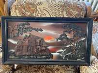 Obraz 3D Antyk drewniany 67x37cm