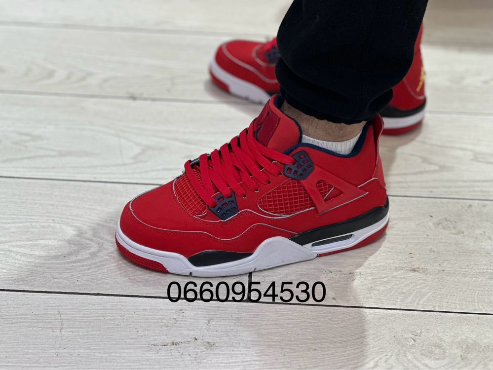 Кросівки чоловічі nike air jordan 4 retro червоні/кросівки найк джорда