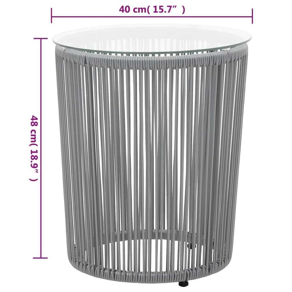3-cz. zestaw mebli bistro z poduszkami, rattan PE, szary VidaXL 48140