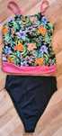 Rainbow tankini koszulka kąpielowa top kwiaty komplet 40/42