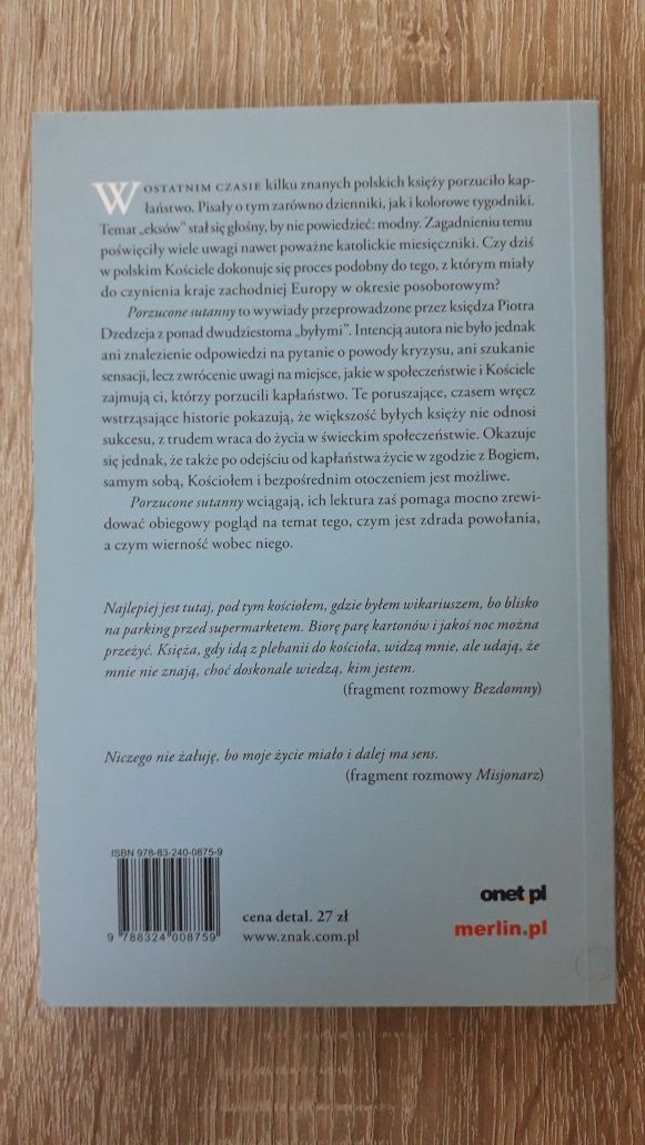 P. Dzedzej, Porzucone sutanny. Opowiesci bylych księży.