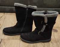 Buty zimowe kozaki dziewczęce czarne 30