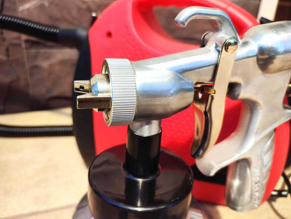 Краскопульт электрич.HVLP с компрессором! Металлич.бачок 1л! Intertool