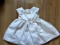 Biała sukienka dla dziewczynki 74 6-9 miesiąc