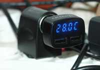 4 в 1: вольтметр-амперметр-термометр-USB зарядка (до 3А)