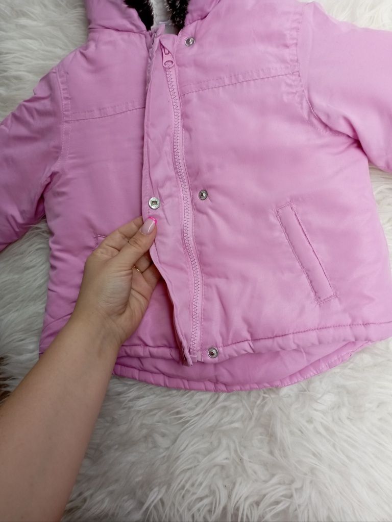 Różowa kurtka dla dziewczynki rozmiar 86