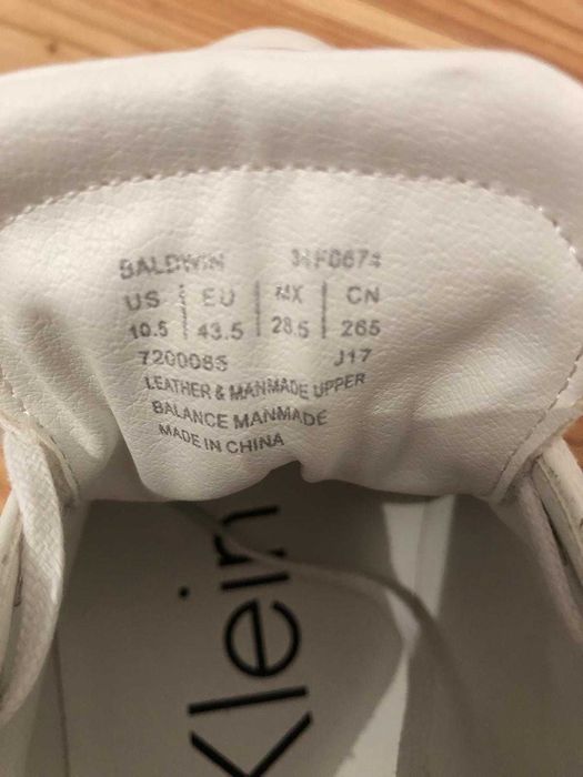 Nowe białe skórzane buty Calvin Klein męskie, oryginalne 43,5