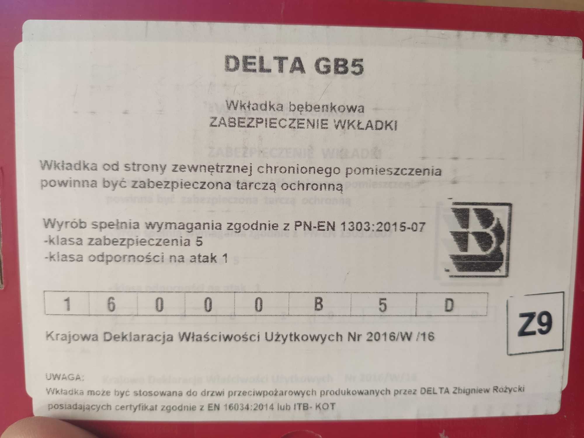 Wkładka do drzwi DELTA, system jednego klucza Z41/51 + G41/51