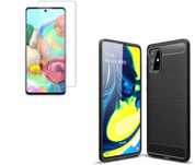 Etui Case Carbon do Samsung Galaxy A71 + Szkło