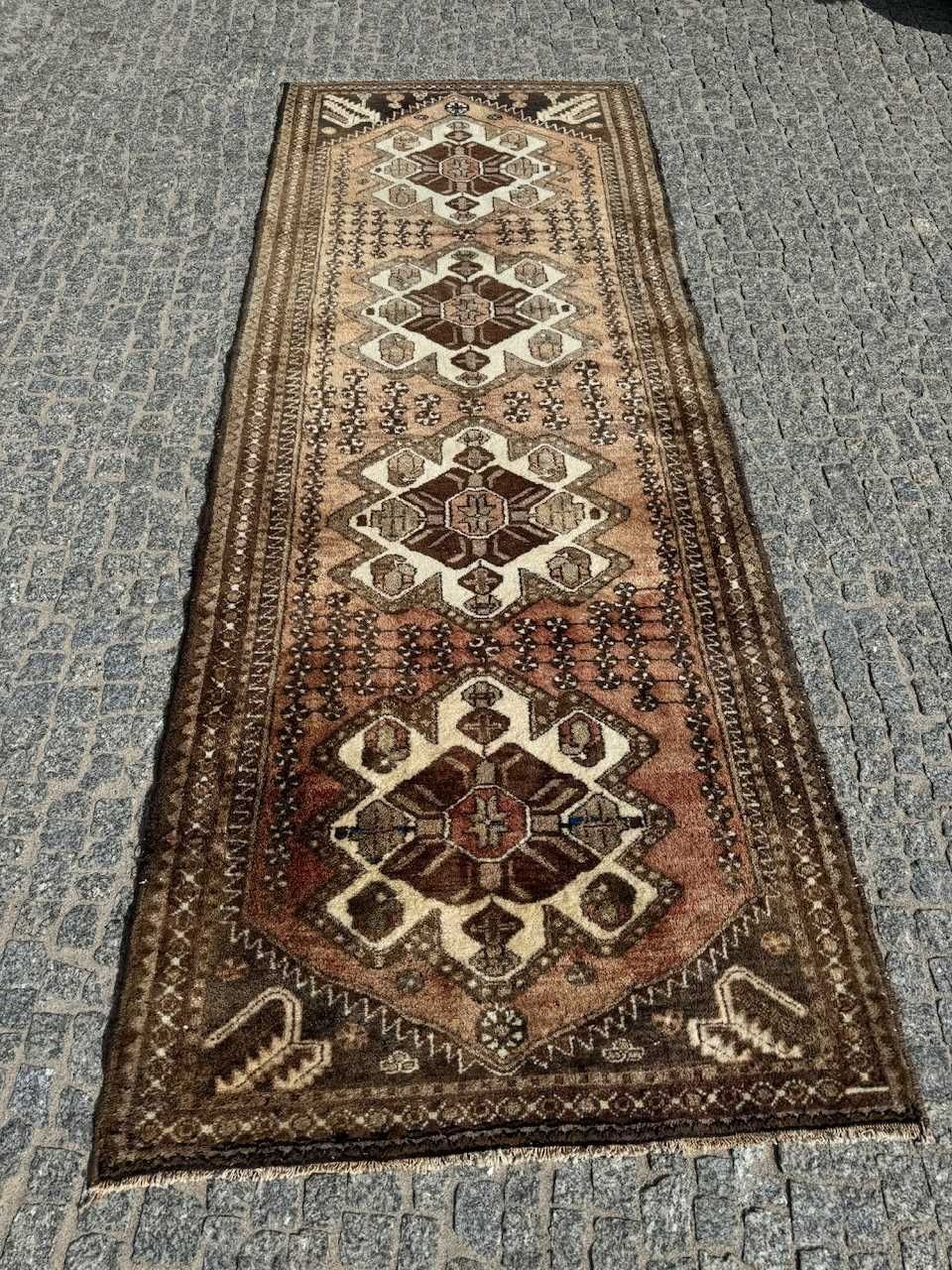 Patynowany chodnik dywan perski r.tkany Iran Hamadan 295x110 gal.10tyś