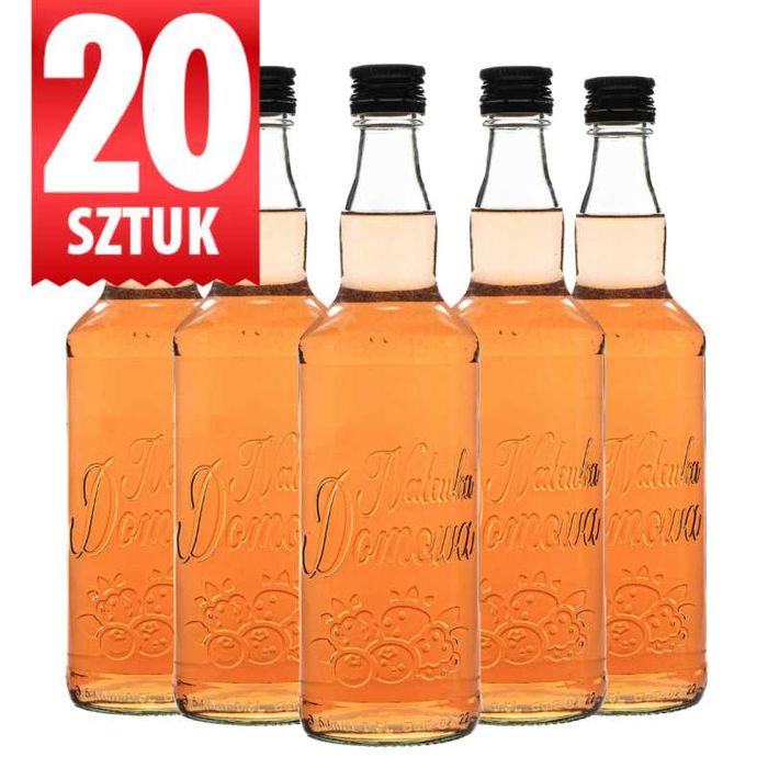 Zestaw 20 sztuk Butelka 500 ml Nalewka Domowa tłoczenie w szkle