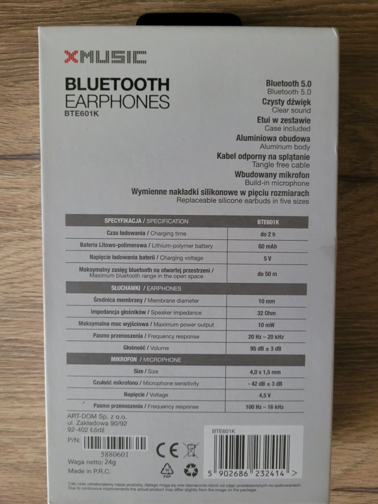 Słuchawki XMusic BTE601K