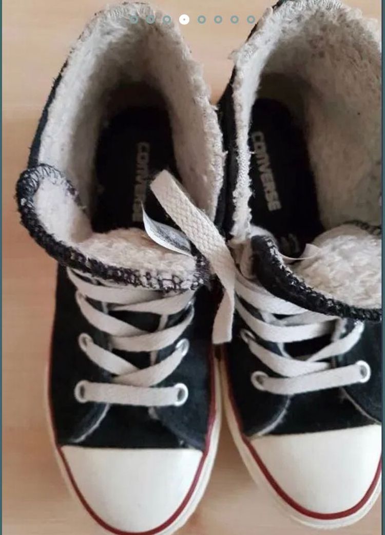 Converse zimowe na misiu  skorzane rozm 32 jak nowe okazja oryginalne