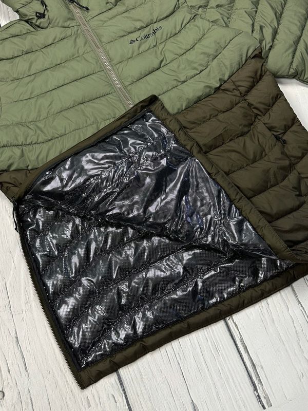 Columbia Powder Lite Ocieplana Kurtka Anorak Męska Logo na Piersi r. M