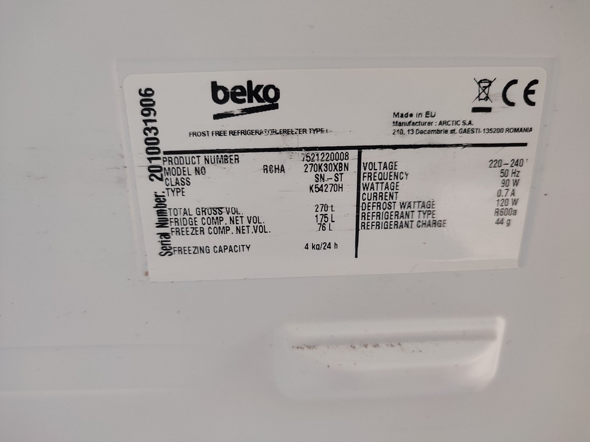 Portas frigorífico Beko