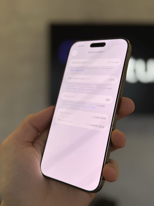 RATY 0% iPhone 16 Pro Max 256GB BATERIA 94% GWARANCJA 12 miesiecy!!!