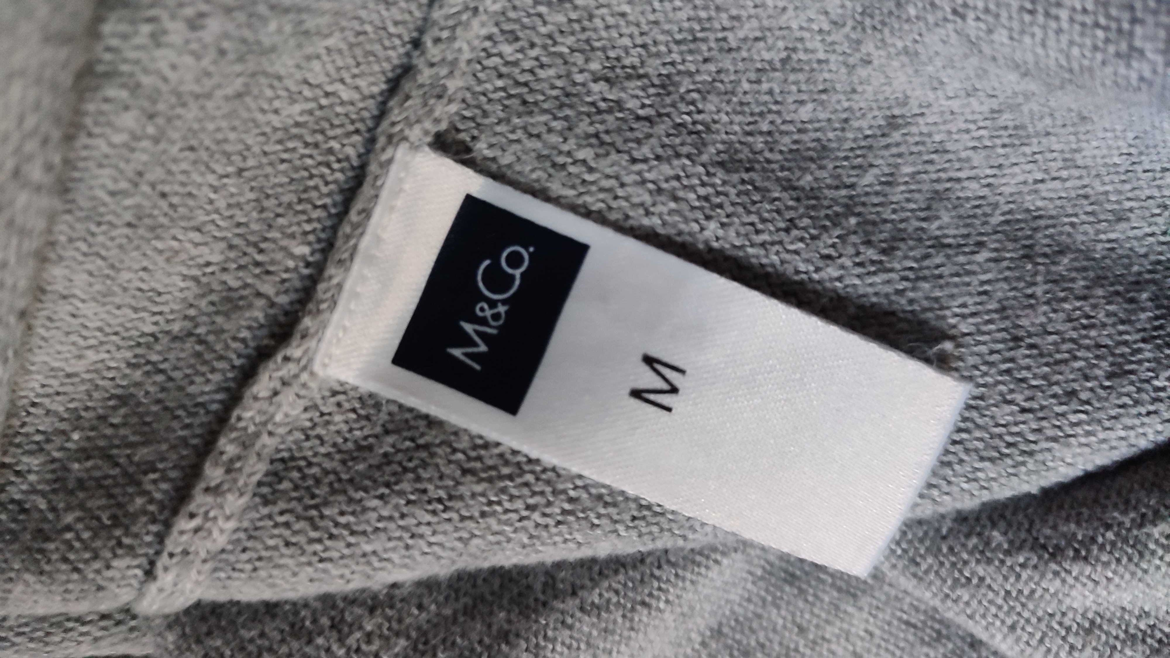 Bawełniany sweter męski szary zapinany na guziki M&S rozmiar M