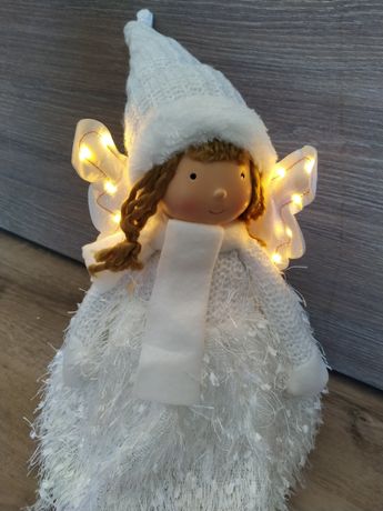 Boneca anjo Natal com luz