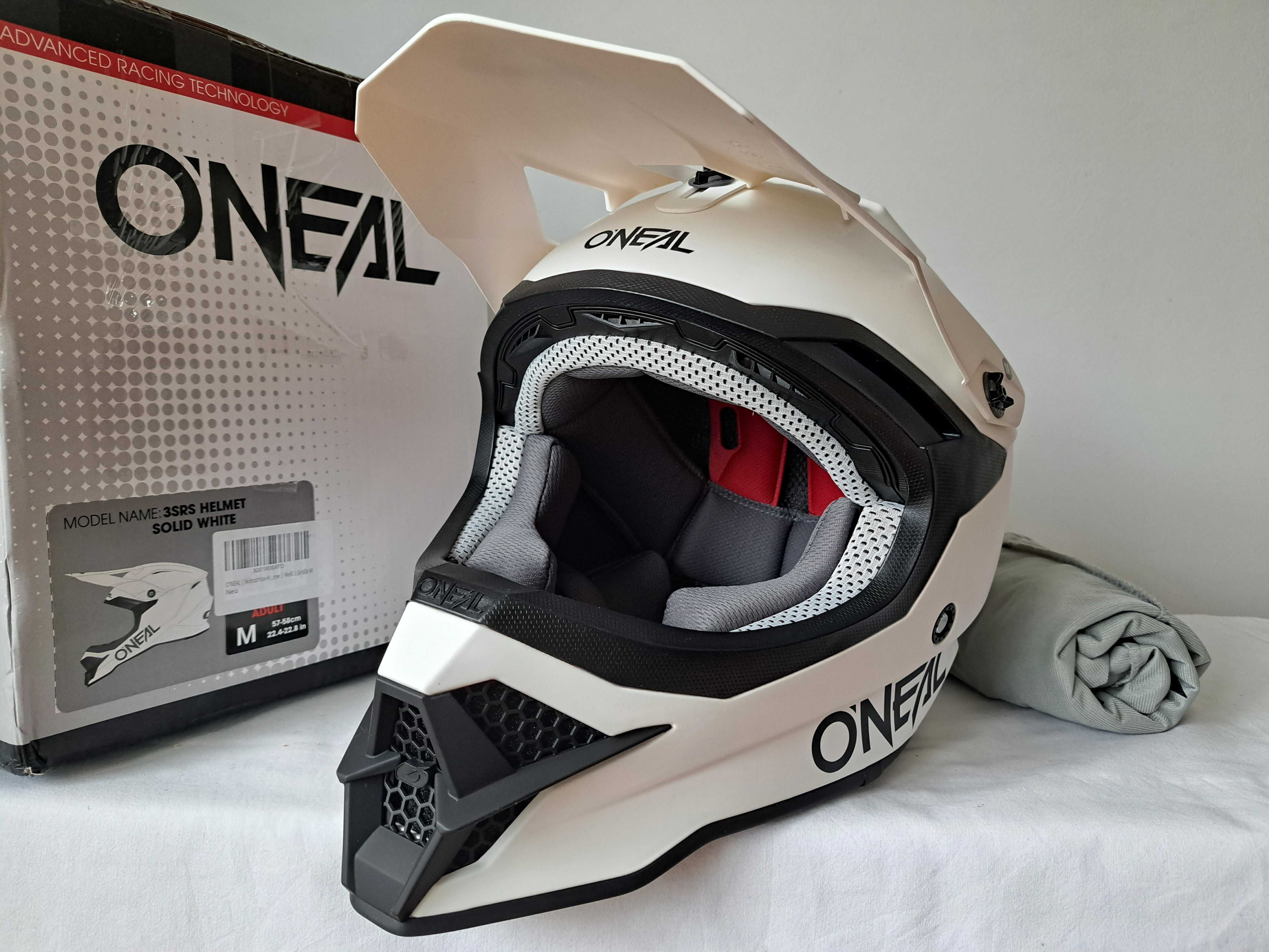 Kask enduro cross O'Neal 3SRS Helmet Solid White M 57-58cm