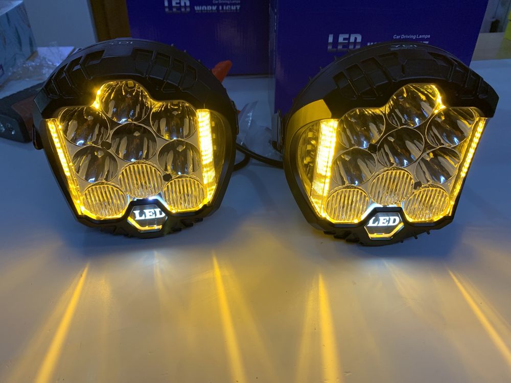 Halogeny LED CREE 2 x 36W z swiatłem obrysowym. COMBO SPOT 9-30V