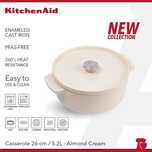 Kitchenaid garnek żeliwny Cast Iron 26cm 5,2l Almond Cream