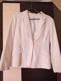 Белый пиджак в тонкую полоску H&М